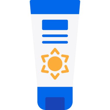 Güneş Kremi simgesi, vektör illüstrasyonu