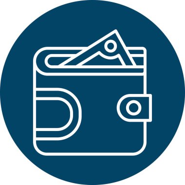 Cüzdan. Web simgesi basit illüstrasyon