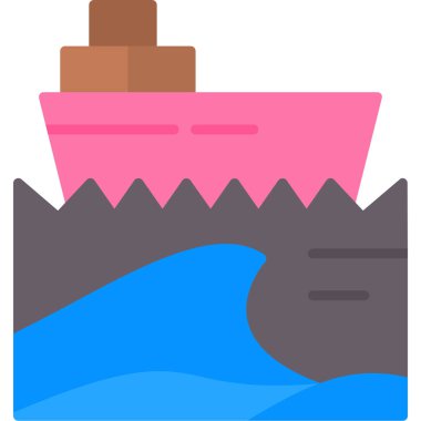 Gemi. Web simgesi basit illüstrasyon