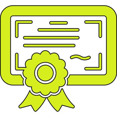 Sertifika. Web simgesi basit illüstrasyon