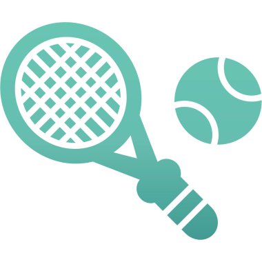 Tenis topu ve raket. vektör illüstrasyonu