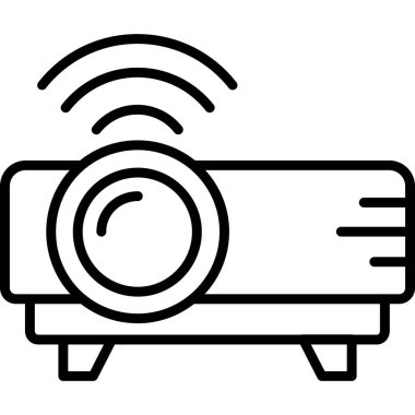 Kamera ikonu ana hatlı vektör. Kapalı devre televizyon. bilgisayar