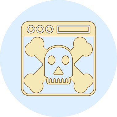 Kafatası simgesi beyaz arka planda izole edilmiş modaya uygun düz tarzda. Web sitenizin tasarımı için sembol, logo, uygulama, ui. Vektör illüstrasyonu, eps