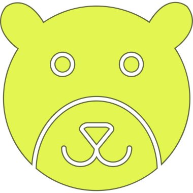 Hayvan yüzlü ayı simgesi taslak biçiminde