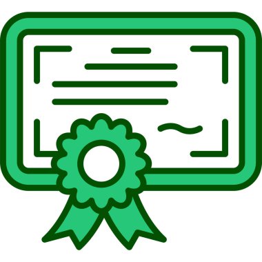 Sertifika. Web simgesi basit illüstrasyon