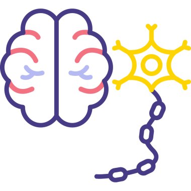 İnsan beyni ikonu. İnsan beyin vektör simgesi rengini izole et