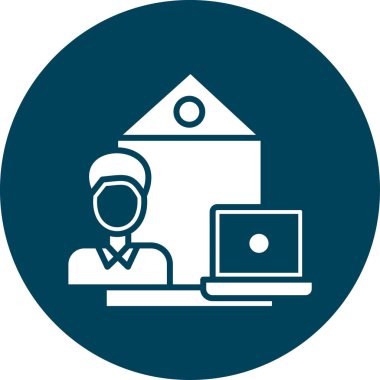 Çalışan bir kadının vektör çizimi