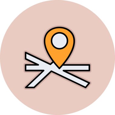 harita işaretçisi düz ikon vektör çizimi