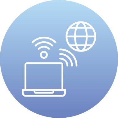 Dizüstü bilgisayar simgesinin vektör çizimi