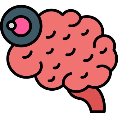 Beyin beyin ikonu - ana hatlar biçiminde