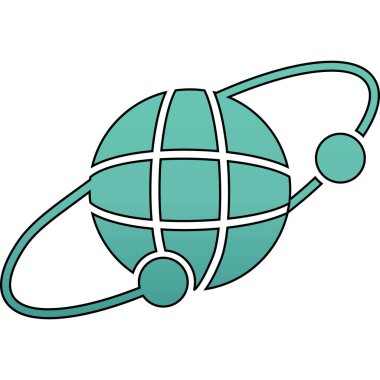 Yıldız ve çizgili gezegen küresi vektör illüstrasyon tasarımı