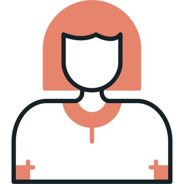 kadın simge vektör illüstrasyonu