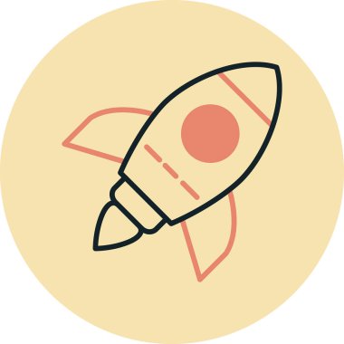 Roket. Web simgesi basit illüstrasyon