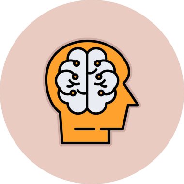 Beyin vektör simgesi modern illüstrasyon