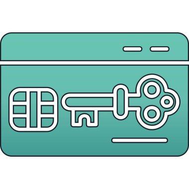 anahtar simgesi. Web tasarımı için anahtar vektör simgesinin ana hatları