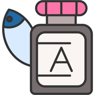 Parfüm şişesi ikonu. Taslak parfüm şişesi vektör rengi düz izole