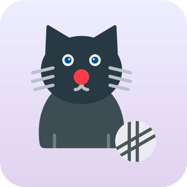 Kedi suratlı ikon. vektör illüstrasyonu