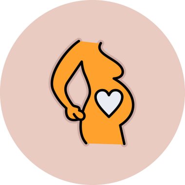 Bebek ikonu olan kadın, vektör çizimi basit tasarım