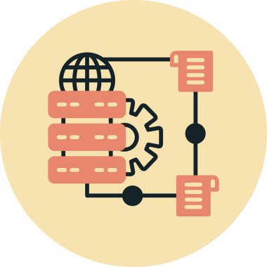 veri merkezi düz vektör simgesi