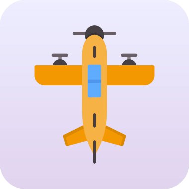 Beyaz arkaplanda izole edilmiş modaya uygun düz stil uçak simgesi.