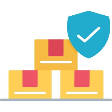 Güvenlik düz simgesi, vektör çizim.