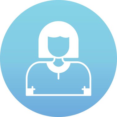 Kadın Doktor Simgesi, vektör illüstrasyonu