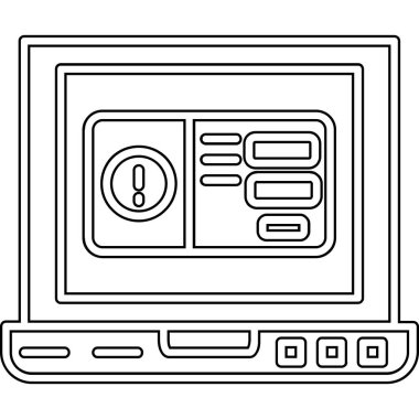 Televizyon ikonu. Web için televizyon vektör simgesinin özet çizimi