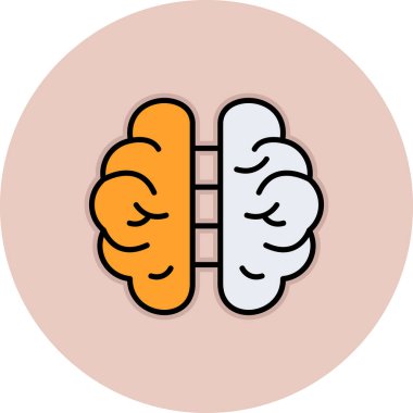 Beyin. Web simgesi basit illüstrasyon