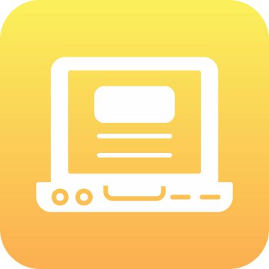 bilgisayar monitörü simgesi, düz tasarım