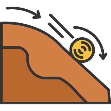 ok simgesinden düşüyor. ok vektör simgesi renginde izole edilmiş yol çizgisi