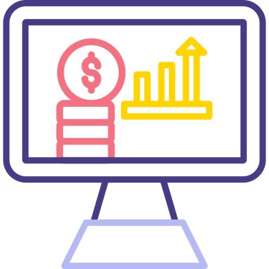 Bilgisayar. Web simgesi basit illüstrasyon