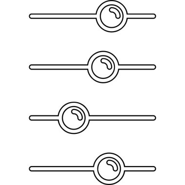dört farklı yuvarlak siyah simge