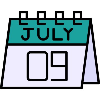 Temmuz 2 simge tasarımı vektör çizimi