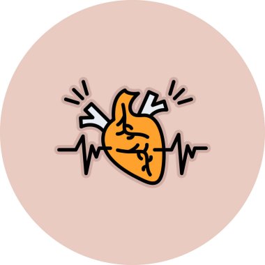 Kalp ikonu vektör illüstrasyonu