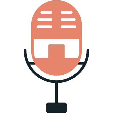 Mikrofon. Web simgesi basit illüstrasyon