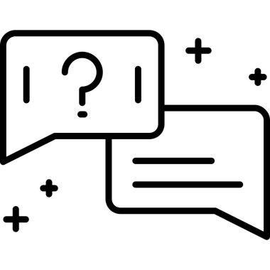 Konuşma balonu çizgisi vektör illüstrasyonlu soru işaretleri