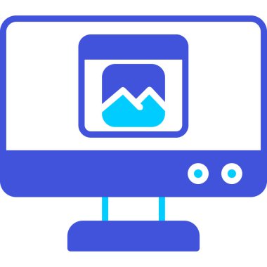 monitör simgesi, vektör illüstrasyonu basit tasarım