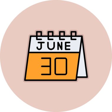 Takvim tarihinin tek izole edilmiş simgesinin vektör illüstrasyonu