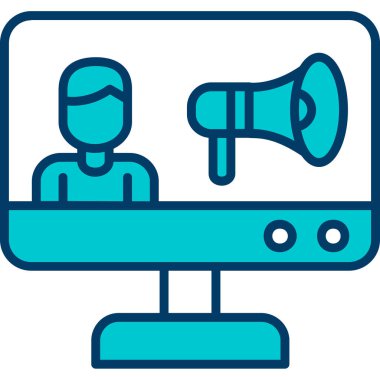 İş ve teknoloji simgesinin vektör illüstrasyonu