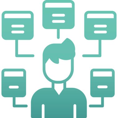 Doldurulmuş dış hat tarzında iş iletişim simgesi