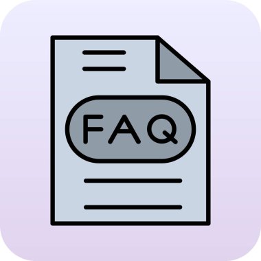 Faq ve soru ikonu. Basit resimleme