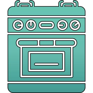 Fırın ikonu. Web için fırın vektör simgelerinin özet çizimi