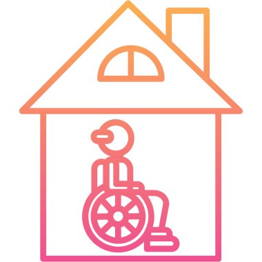 tekerlekli sandalye ikonu vektör illüstrasyonu