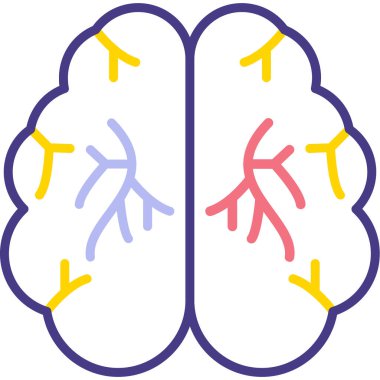 Beyin. Web simgesi basit illüstrasyon
