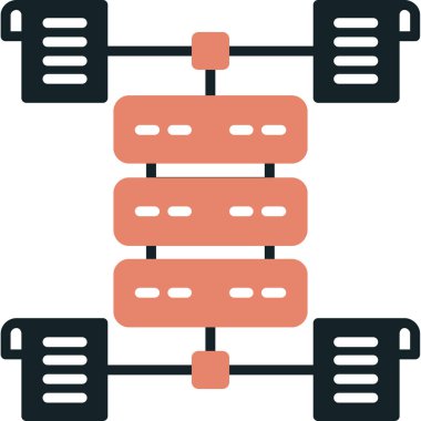 sunucu ağı simgesi basit illüstrasyon