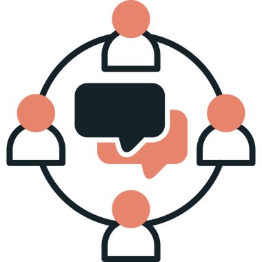 Bir grup insanın vektör çizimi