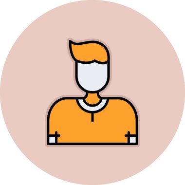 Turuncu çember ve gölge ile erkek kullanıcı profili