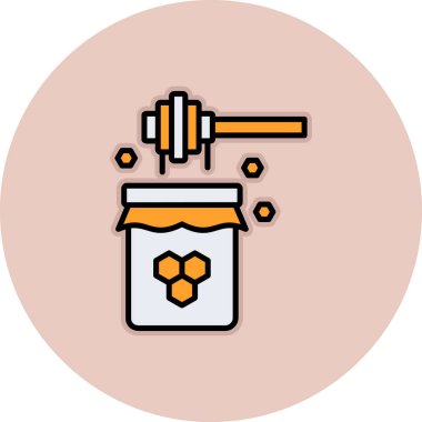 Bal kavanozu Web simgesi basit illüstrasyon