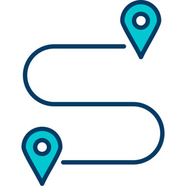 konum simgesi. Ana hatlı vektör çizimi sembolü. düz dizayn