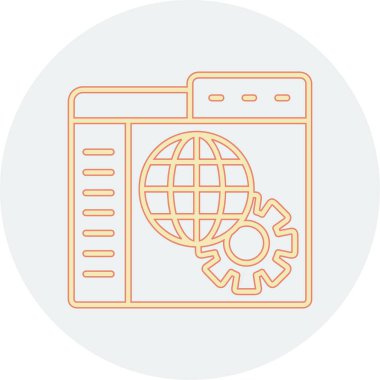 genel ağ vektör çizgisi simgesi, imza, arkaplan üzerindeki illüstrasyon, düzenlenebilir vuruşlar